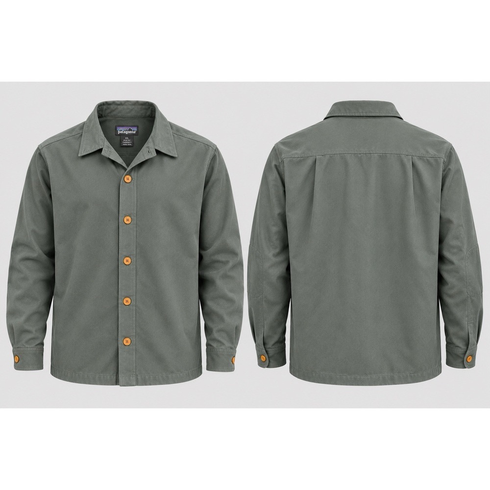 VTG Patagonia Heavy Canvas Shirt MEN XXL GRN 90's POCKETS REINFORCED ARMS